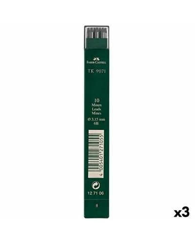 Faber-Castell Mine Refill Wood 6B - 3 Pieces - Drawing and Sketching
