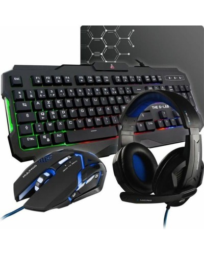 The G-Lab Combo Argon: Teclado y Ratón AZERTY Francés Negro - Gaming
