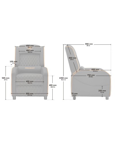Cougar Ranger One Fauteuil Gaming Inclinable Repose-Pieds Ergonomique
