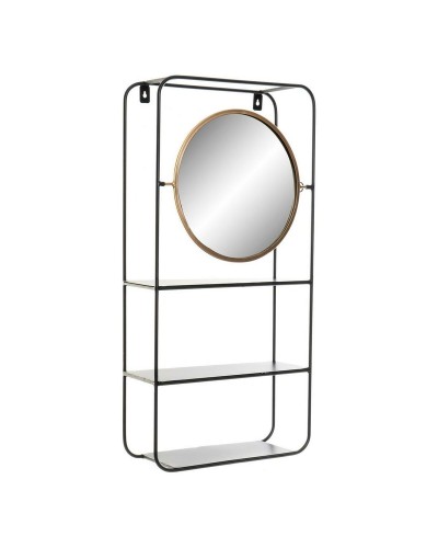 Kylpyhuonehyllyt DKD Home Decor Kristalli Musta Metalli (32 x 12 x 65 cm)