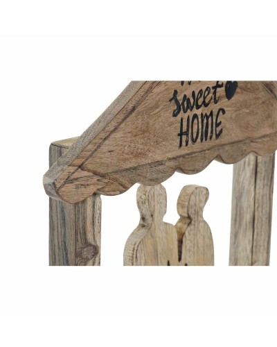 Statua Decorativa DKD Home Decor Marrone Legno di mango Moderno Famiglia (30 x 8 x 39 cm)