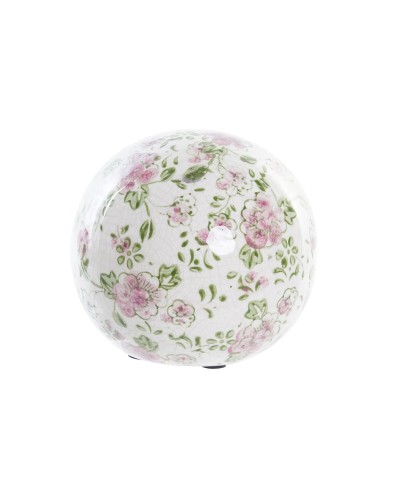 Dekorative Kugel aus Steingut DKD Home Decor | 12x12x12 cm | Blumige Eleganz
