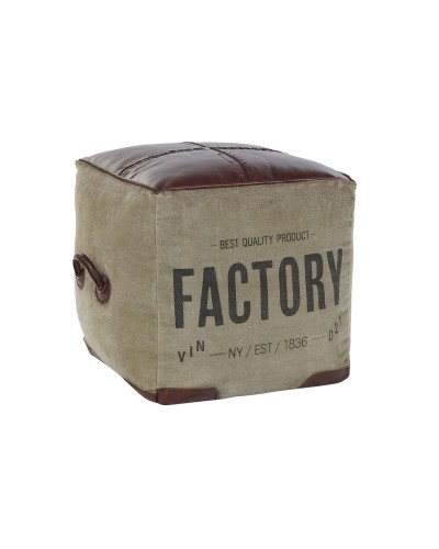 Footstool DKD Home Decor 46 x 40 x 40 cm - Elegant Vintage Beige Brown
