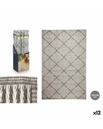 Alfombra GiftDecor EXAG-1006 de Polipropileno, Blanco y Gris, 120 x 180 cm
