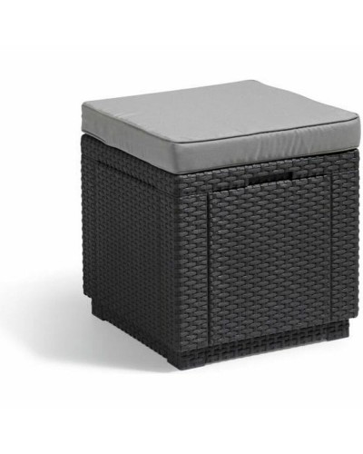 Pouf Allibert par KETER Gris Foncé - Résine Synthétique - 42 x 42 x 39 cm
