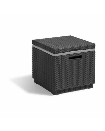Allibert Ice Cube Outdoor Table - Graphite Grey - 42x42x41 cm
