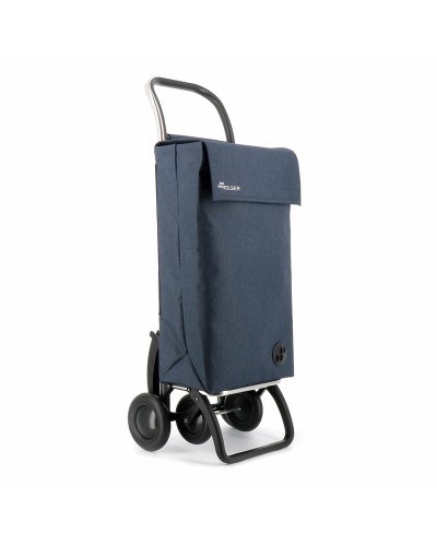 Rolser Sbelta Tweed 4.2: Navy blue foldable trolley with 48 L capacity and reinforced wheels
