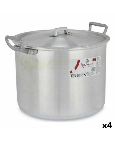 Batteries de cuisine BergHOFF Essentials en aluminium avec couvercle argenté, ensemble de 4 (35,5 x 24 x 28 cm)
