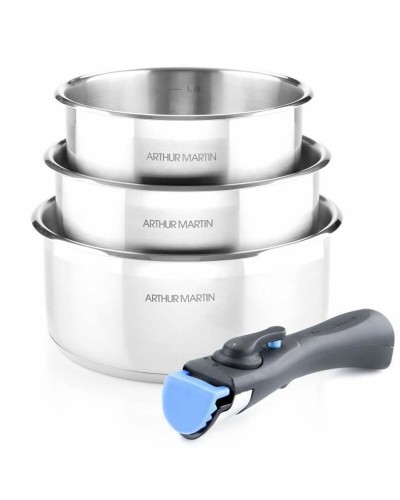 Arthur Martin Topfset, 3-teilig, Hochwertiger Edelstahl
