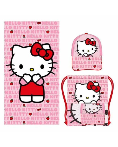 Hello Kitty Strandtuch Rosa 70x140 cm - Weiche Baumwolle Strand Pool
