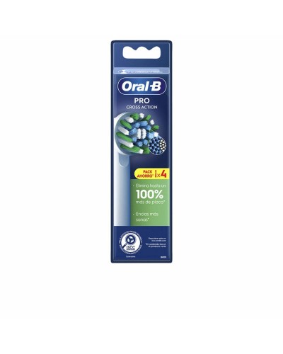 Oral-B CrossAction Testine Bianco - 4 Unità - Ricambio Spazzolino Elettrico
