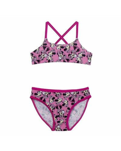 Bikini Minnie Mouse Bébé Fille Rose - Maillot de Bain 2 Pièces Été
