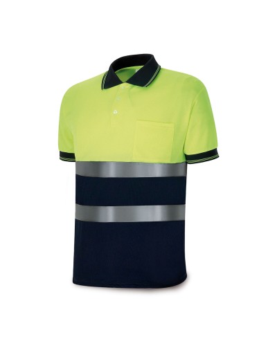 High Visibility Yellow Blue Men's Polo Shirt - Short Sleeve Work Safety
