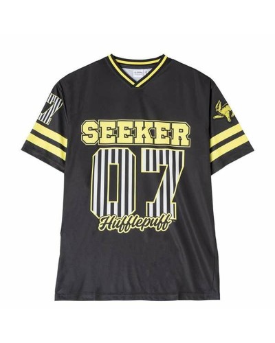 Camiseta Hombre Harry Potter Hufflepuff Negra - Manga Corta - Idea Regalo
