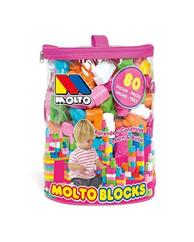 Moltó Set Construcciones 80 Piezas - Bloques Grandes, Juego Educativo para Niños

