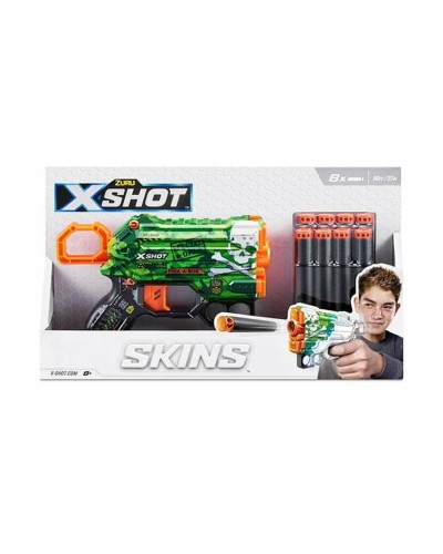 X-Shot Skins Menace - Kompakte Dart-Blaster Pistole 15cm - Actionspiel
