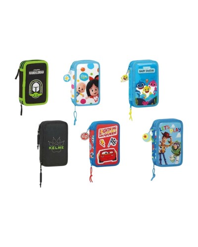 Trousse Double Safta École - 2 Compartiments Organisés - Fournitures Scolaires Enfants
