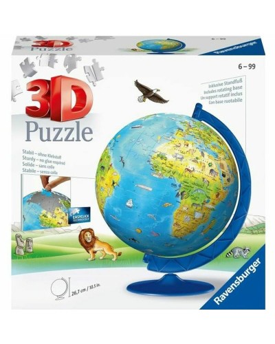 Ravensburger Puzzle 3D Mappamondo 180 Pezzi - Globo Geografico per Bambini
