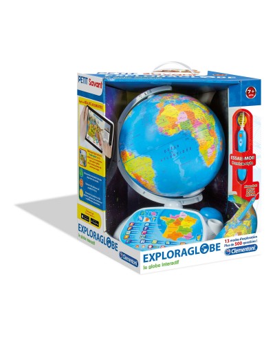Clementoni Globe Interactif Exploramonde, +6 Ans, Apprends la Géographie en Jouant

