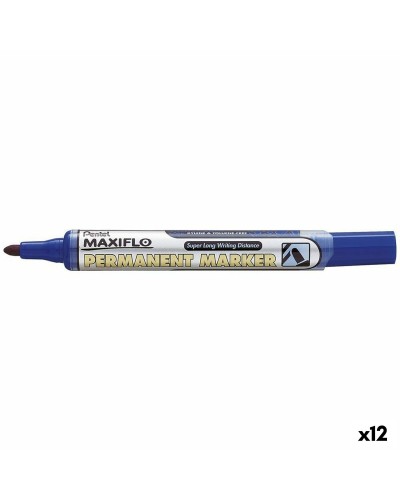 Permanent markörpenna Pentel Maxiflo NLF50 Blå 12 Delar (12 antal)