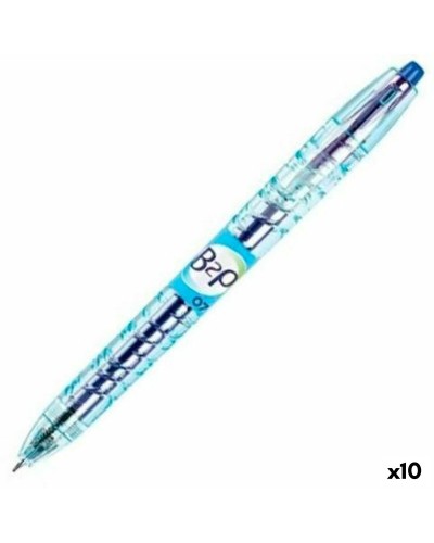 Pilot B2P Bolígrafo de Gel Retráctil Azul 0.4mm - Set de 10 Escritura Fluida

