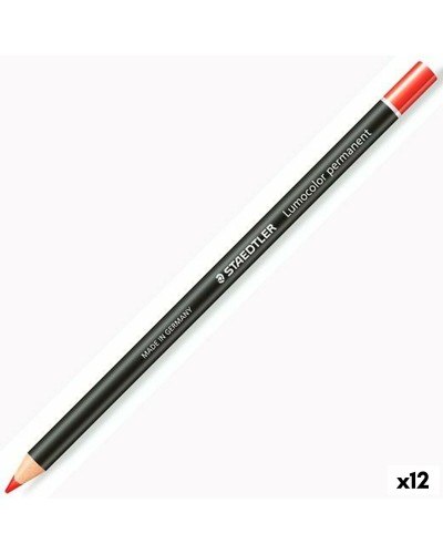 Staedtler Lumocolor Glasochrom Rosso - Matite Permanenti per Vetro (x12)
