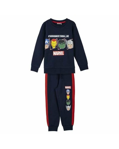 Avengers Combinaison Enfant Bleu Marine - Molletonnée, Chaude et Confortable
