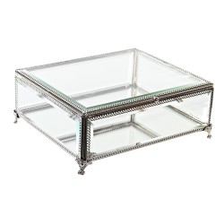 Caja Joyero DKD Home Decor Transparente Plateada - Elegante Contenedor para Joyas
