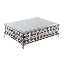 DKD Home Decor Crystal and Metal Jewelry Box, 24x18x7cm
