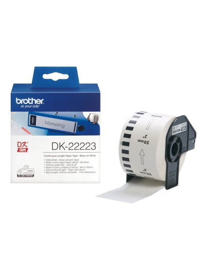 Etiquetas Compatibles Brother DK-22223 Amarillo/Blanco - Rollo Continuo
