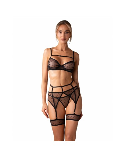 Obsessive Set Sexy Dessous - Schwarze Spitze, Verstellbar, Elegant
