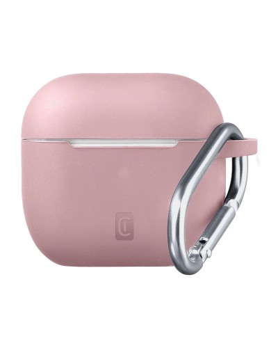 Cellular Line Bounce Per Airpods 3 Custodia Per Airpods In Silicone SofT-Touch Con Gancio Rosa