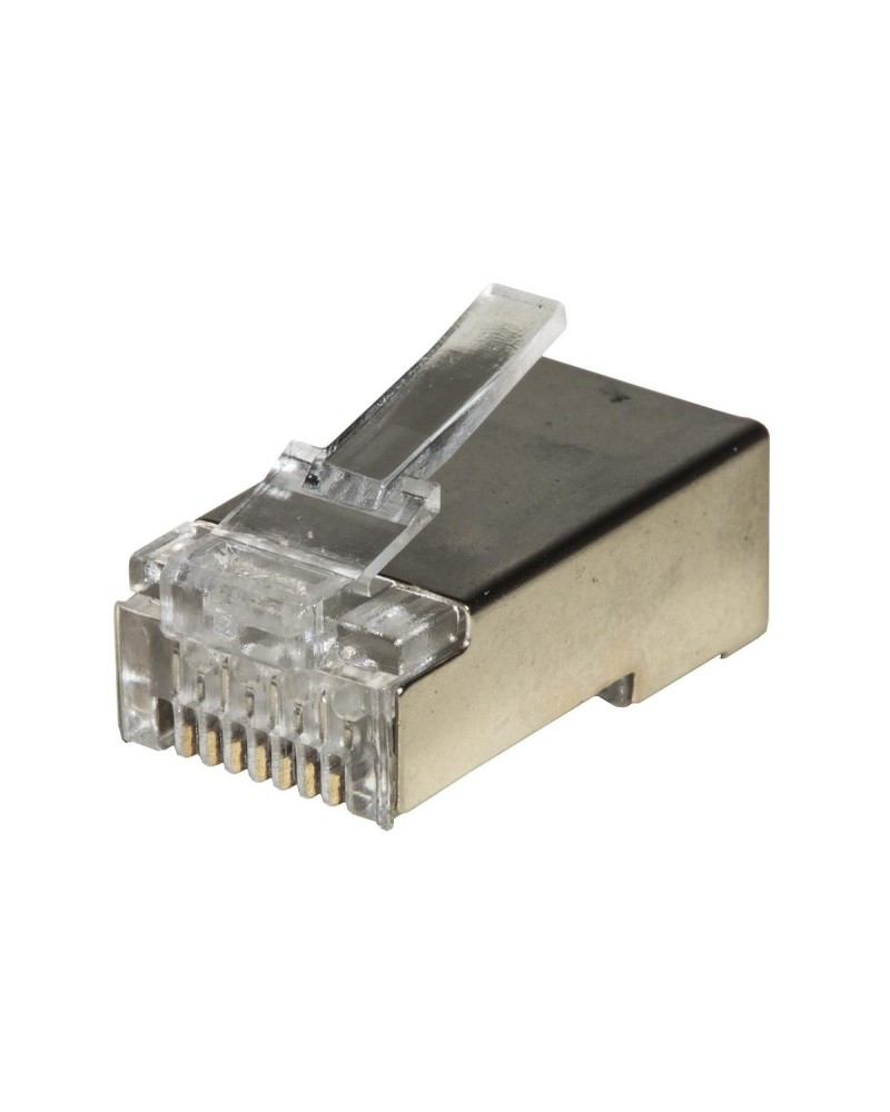 Link Confezione 100 Connettori 8 Poli Cat 6 Schermato Rj45 Per Cavo Solido