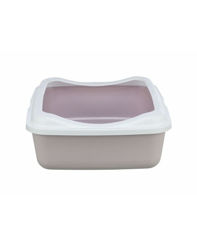 Trixie Classic Cat Litter Tray in White and Lilac Plastic, 37 x 15 x 48 cm
