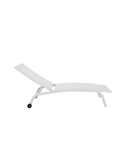DKD Home Decor Wheeled Sun Lounger in Aluminum (187.5 x 64 x 97 cm), for Rest and Relaxation
