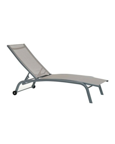 Sun-lounger DKD Home Decor With wheels Grey PVC Aluminium (187,5 x 64 x 97 cm)