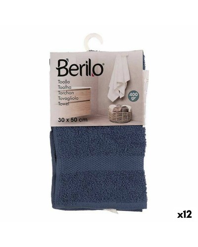 Toalla de Baño Azul 30x50cm (12 Unidades) - Ultra Absorbente y Suave
