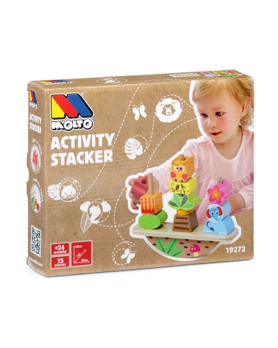 Moltó Activity Stacker : Tour Empilable Éducative pour Bébés
