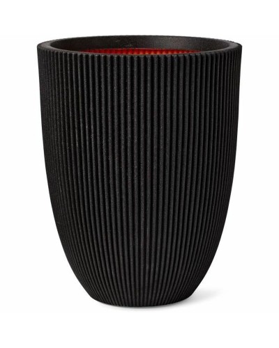 Capi Europe Vase GROOVE Schwarz Kunststoff - 34x34x46 cm - Modernes Design
