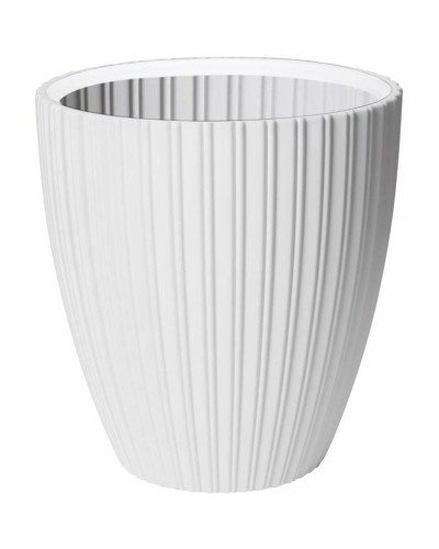 Vase Design Jardin ID Fancy Blanc 40x42 cm - Polyéthylène Résistant
