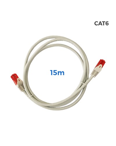 CAT6 Solid Core Network Cable EDM Grey 15m - High Speed Internet LAN
