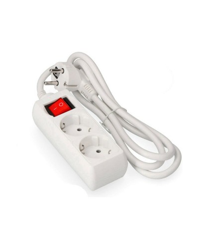 EDM Mehrfachsteckdose 2 Schuko mit Schalter - 3m Kabel - Sichere Steckdosenleiste
