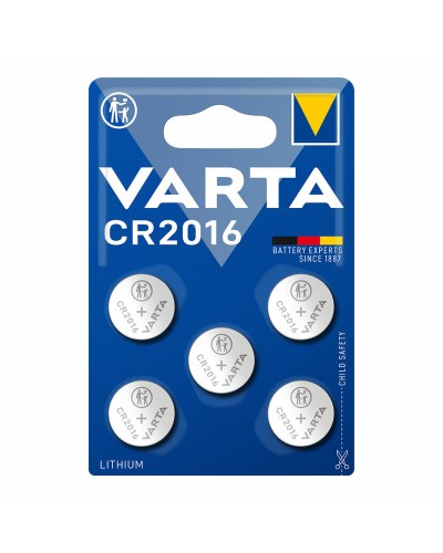 Varta CR2016 Batterie a Bottone Litio 3V - Confezione da 5 per Orologi & Telecomandi
