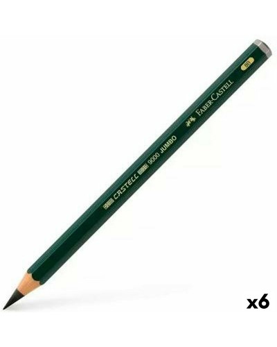 Potlood Faber-Castell 9000 Jumbo Zwart 8B (6 Onderdelen)