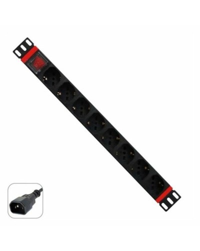 WP 19" Rack Mount Power Strip 8 Schuko Outlets with On/Off Switch - Server PDU

