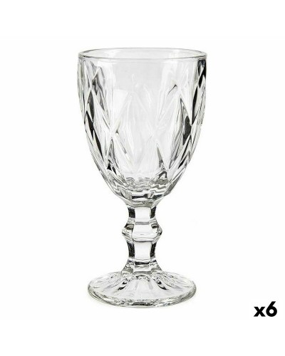 Cáliz Vino Diamante Transparente 330ml - Set 6 Vasos Degustación
