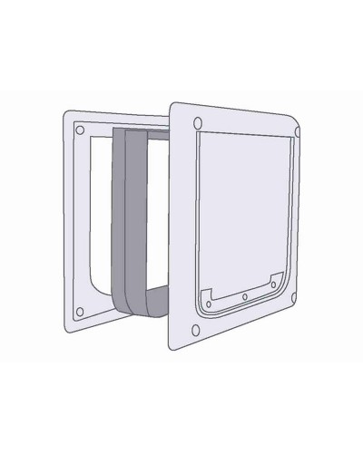 Gatera Basculante Blanca Trixie - Plástico Resistente - Puerta para Gatos
