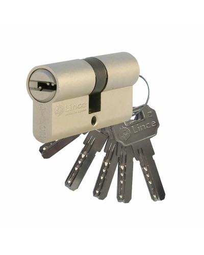 Lince C2 Cilindro di Sicurezza Nichelato 72mm, Leva Corta Acciaio

