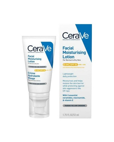 CeraVe Feuchtigkeitsspendende Gesichtscreme LSF 50 - Tägliche Sonnenschutzpflege 52ml
