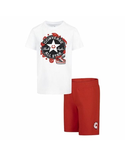 Conjunto Deportivo Converse para Niño Squiggle Blanco/Rojo - 2 Piezas
